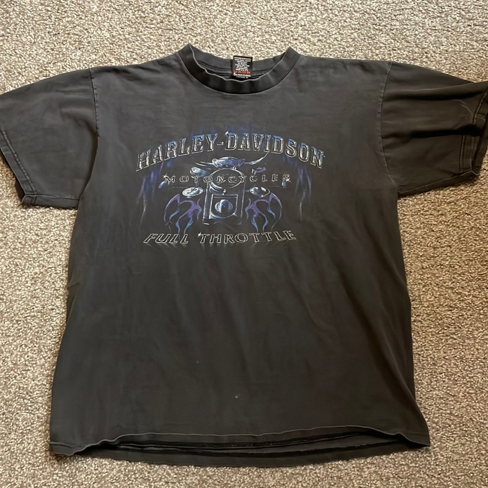 Vintage Harley Davidson Motorcycles Yeagars Sedalia, MO Shirt L Full Throttle